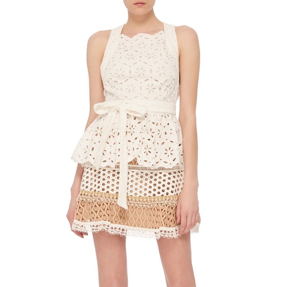 Zimmermann Roza Broderie Anglaise Peplum Bib Top - Picture 9 of 10